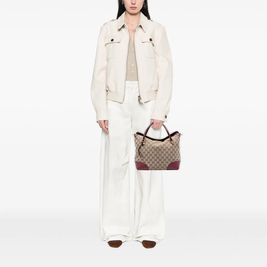 Gucci Medium GG Canvas Bree Fold Over Tote Beige Very good - Box View
