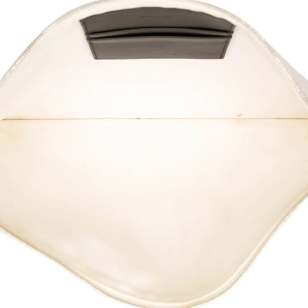 Celine Canvas Logo Clutch White Canvas Very good - Model View