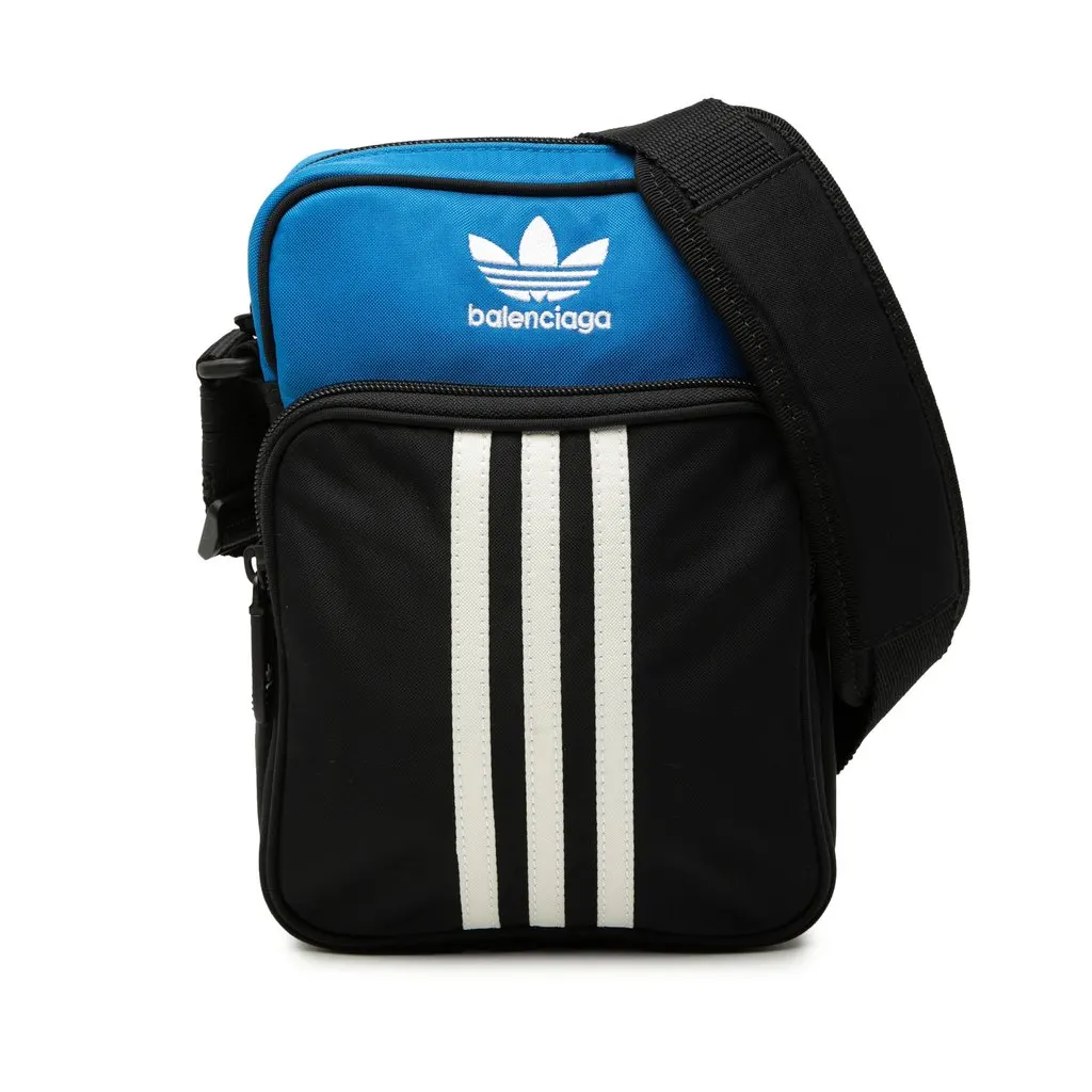 Balenciaga Adidas Small Nylon Messenger Bag Black Very good - Front View
