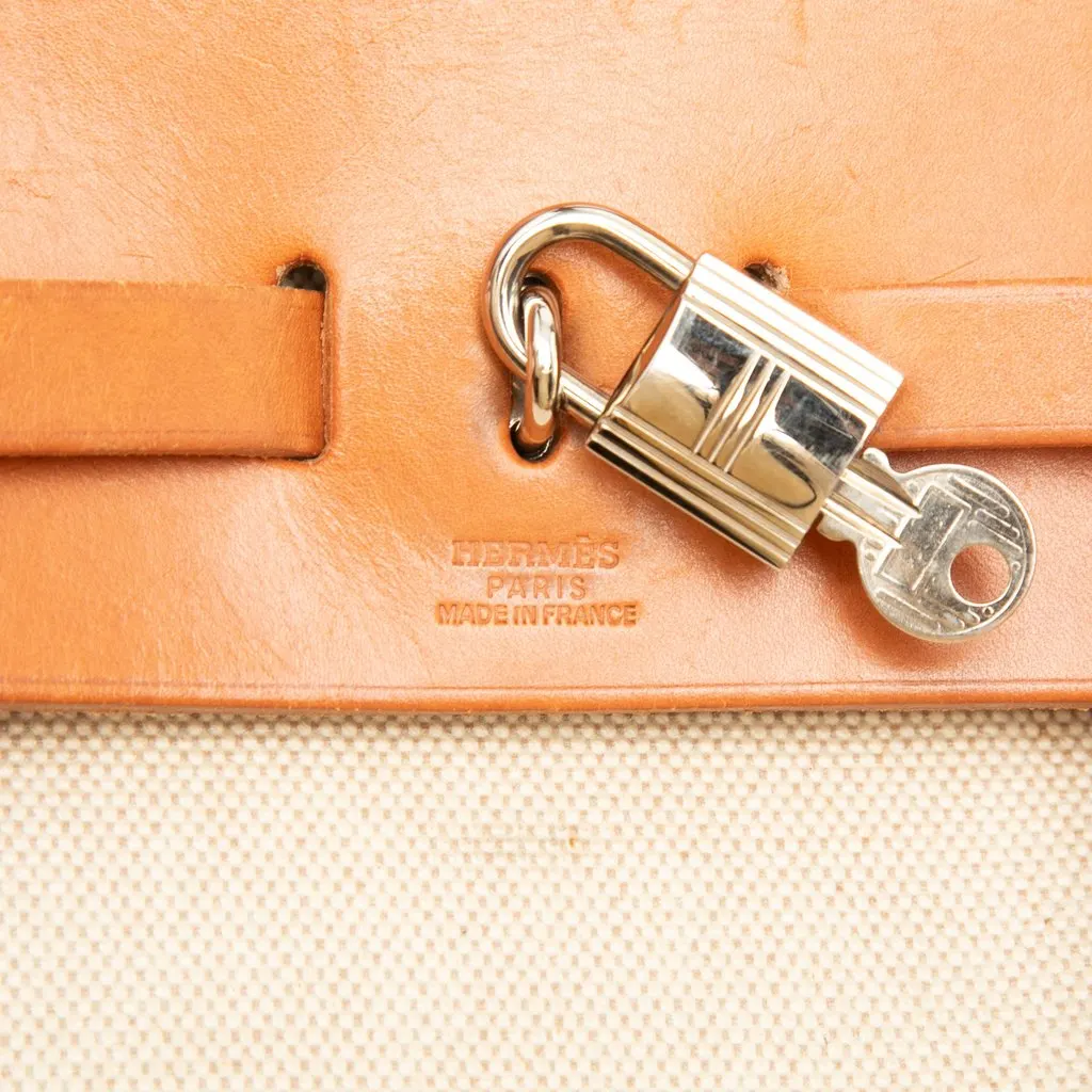 Hermès Toile Herbag Backpack PM Beige Canvas Good - Box View