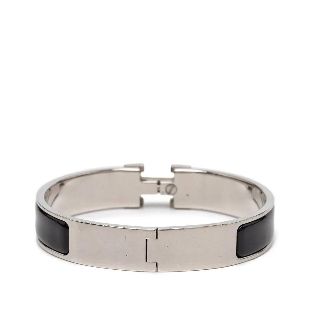 Hermès Narrow Enamel Clic H Bracelet PM Silver Metal Very good - Inside View