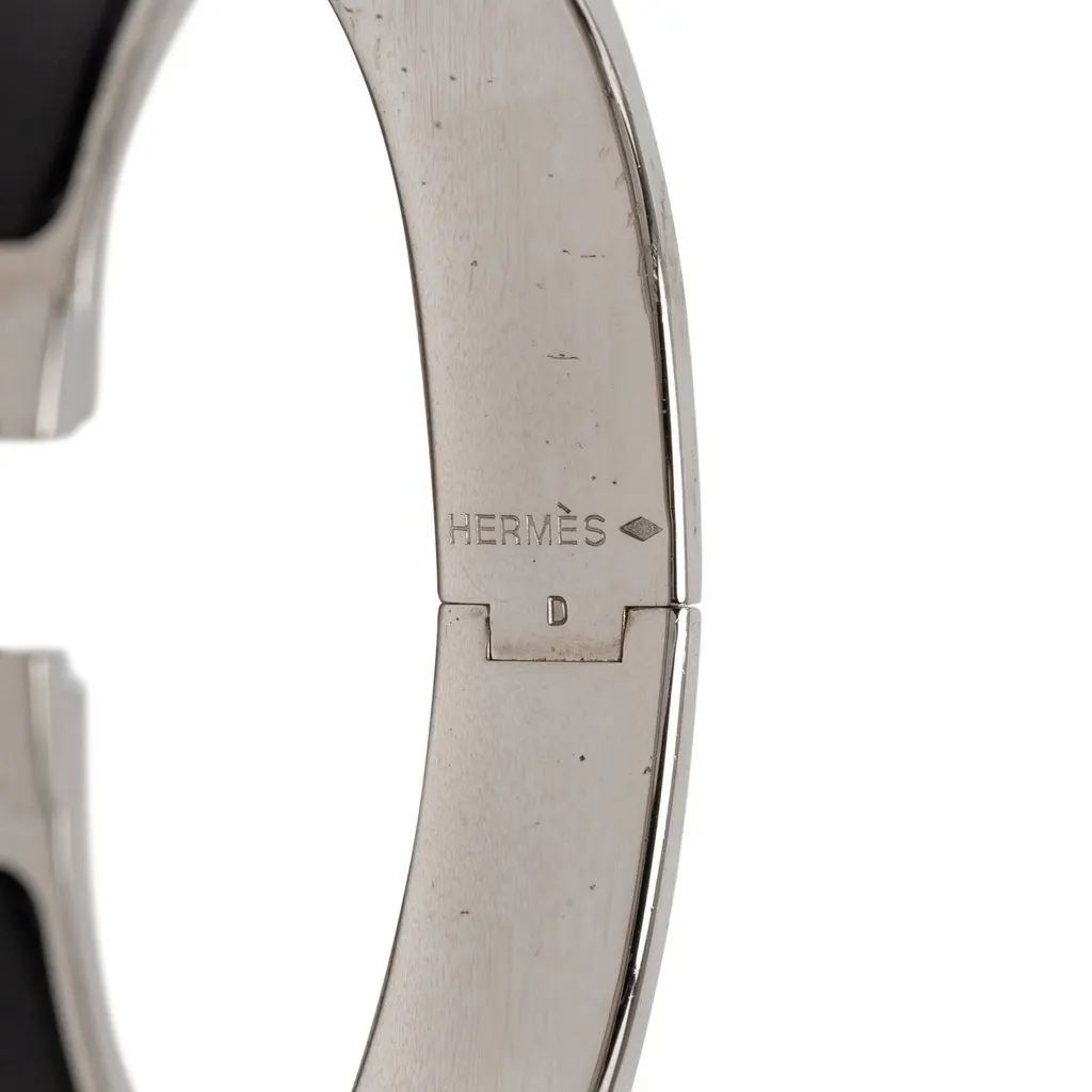 Hermès Narrow Enamel Clic H Bracelet PM Silver Metal Very good - Model View