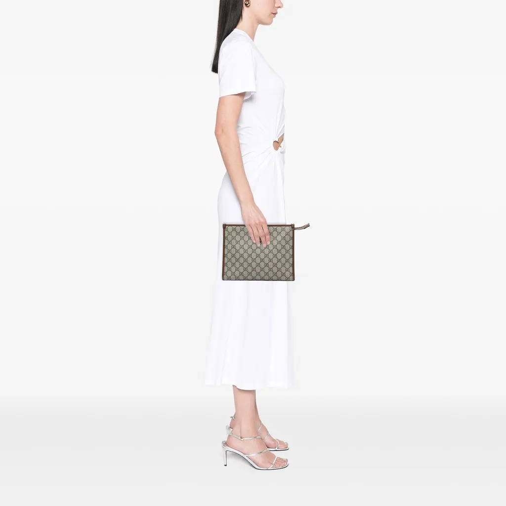 Gucci GG Supreme Retro Interlocking G Clutch Beige Very good - Box View
