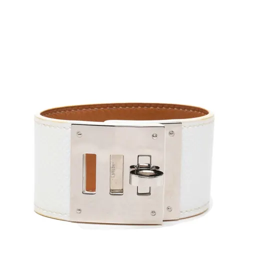 Hermès Epsom و Palladium مطلية كيلي Dog Cuff سوار