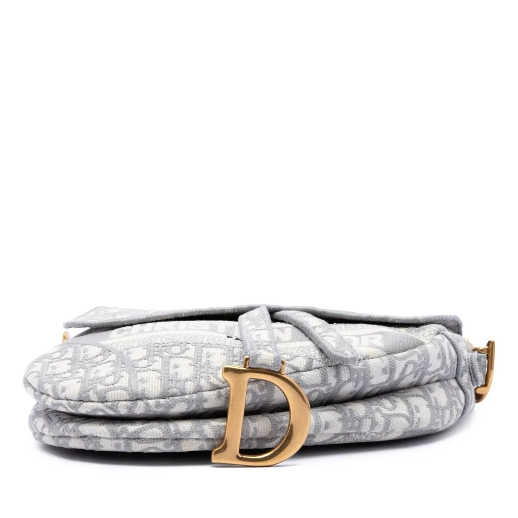 Dior Oblique Embroidered Canvas Saddle Bag MultiColor Very good - Inside View