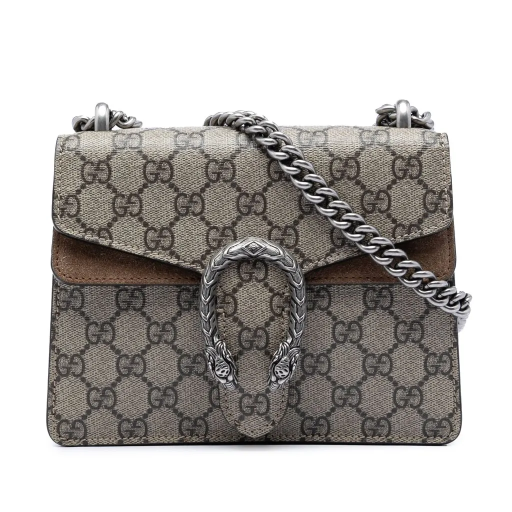 Gucci Small GG Supreme Dionysus Crossbody Beige Very good - Front View