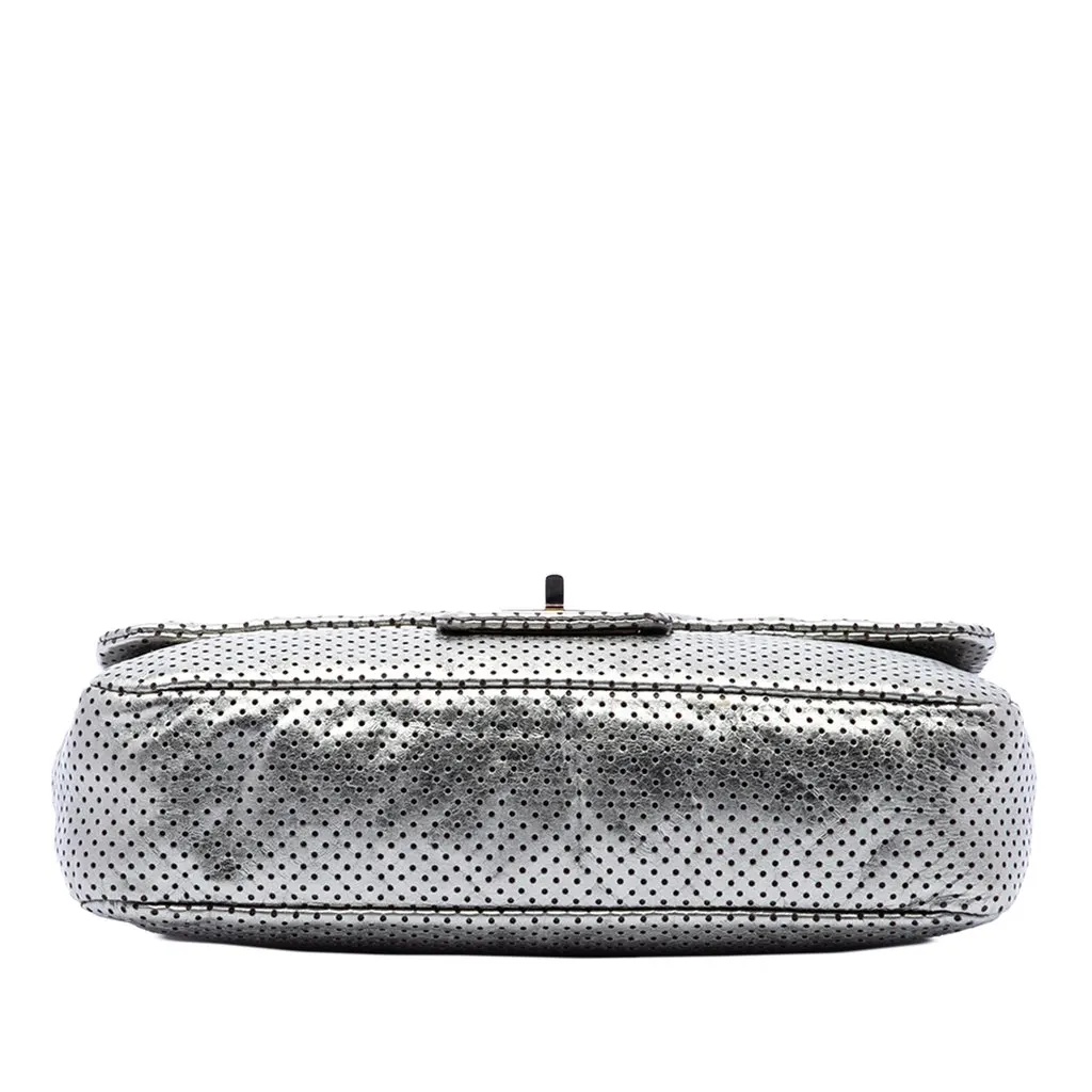 Chanel Medium Reissue Perforated Calfskin Drill Flap Silver Leather Very good - Inside View