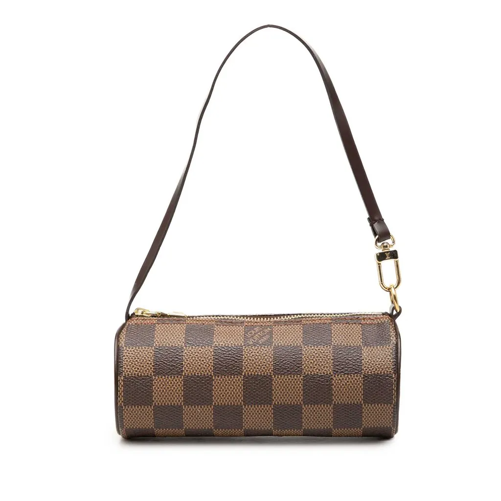 Louis Vuitton Damier Ebene Papillon Pochette Brown Canvas Good - Front View