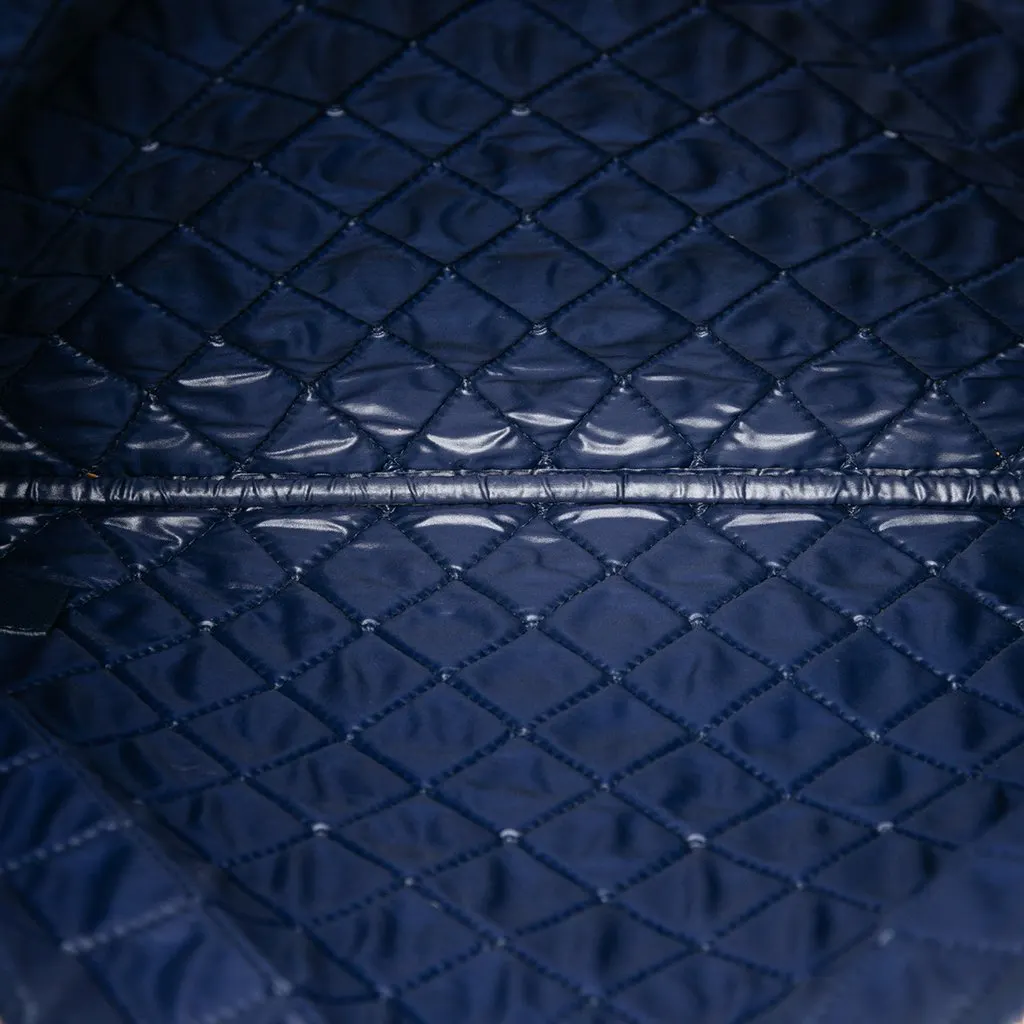 Chanel Large Quilted Lambskin Casino Charms O Case Clutch Blue Leather Very good - Model View