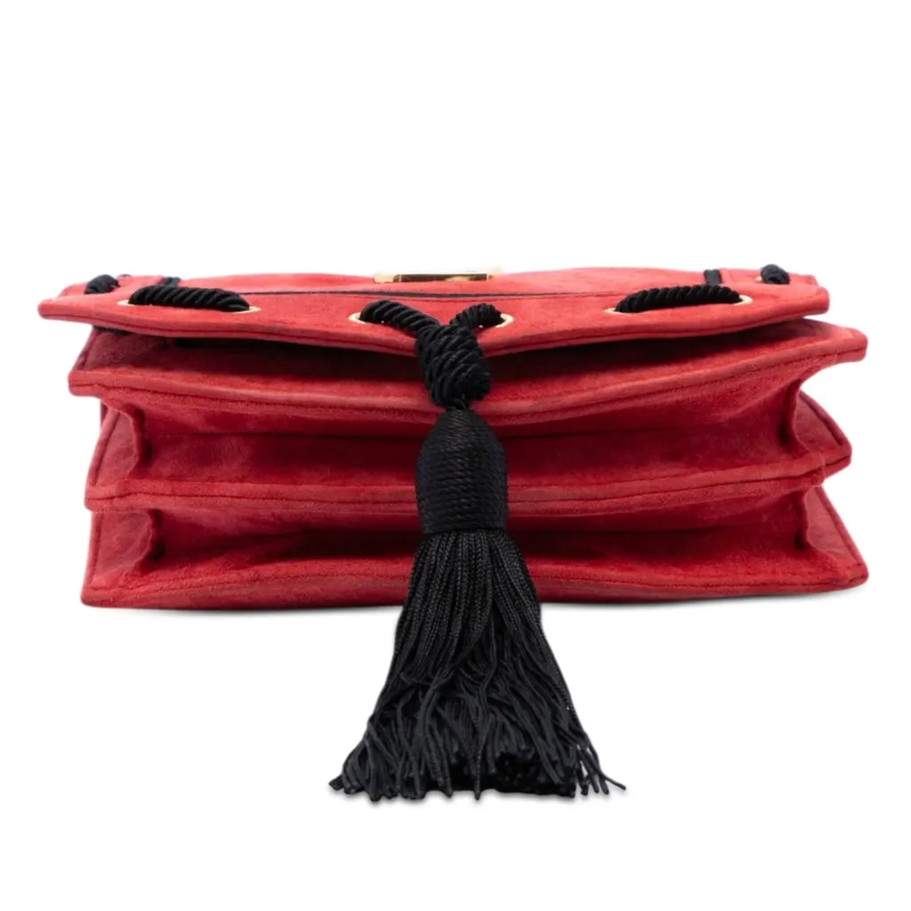 Saint Laurent Suede Monogram Fetish Tassel Crossbody Red Leather Very good - Inside View