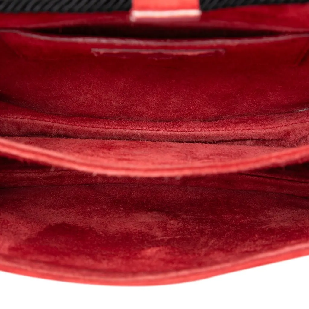 Saint Laurent Suede Monogram Fetish Tassel Crossbody Red Leather Very good - Model View