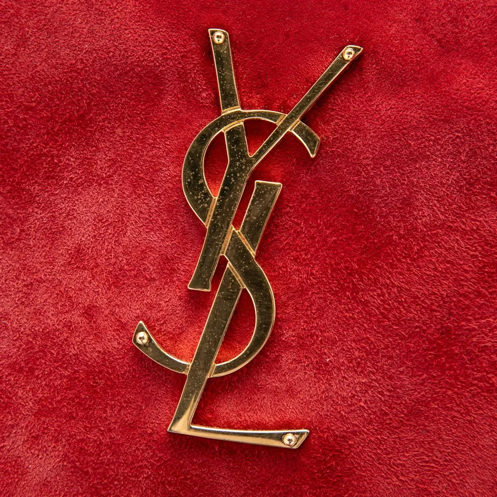 Saint Laurent Suede Monogram Fetish Tassel Crossbody Red Leather Very good - Box View