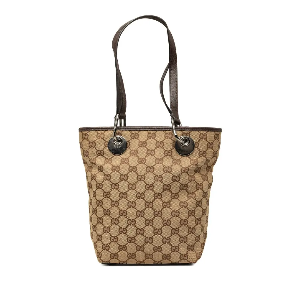 Gucci GG Canvas Eclipse Tote Beige Canvas Very good - Front View