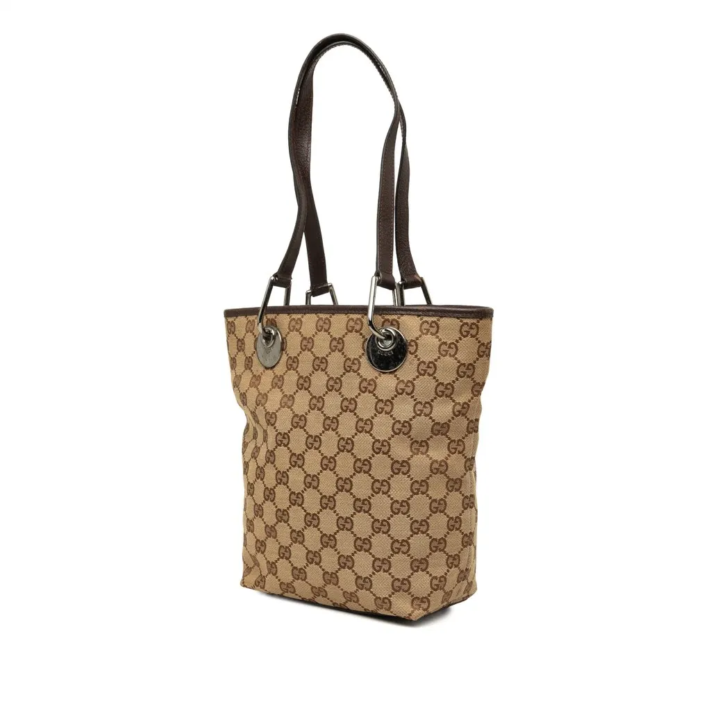Gucci GG Canvas Eclipse Tote Beige Canvas Very good - Back View