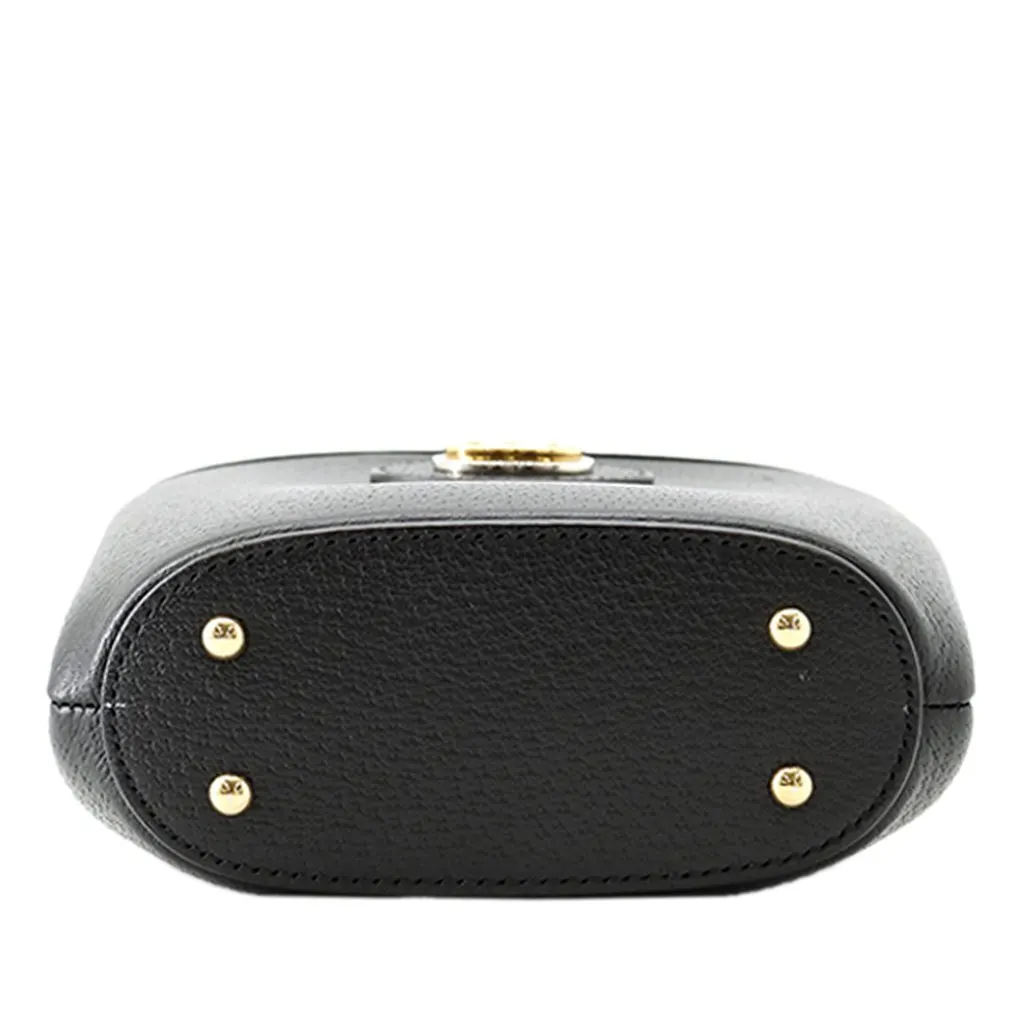 Gucci Mini Dollar Calfskin Bamboo Marina Bucket Bag Black Leather Very good - Inside View