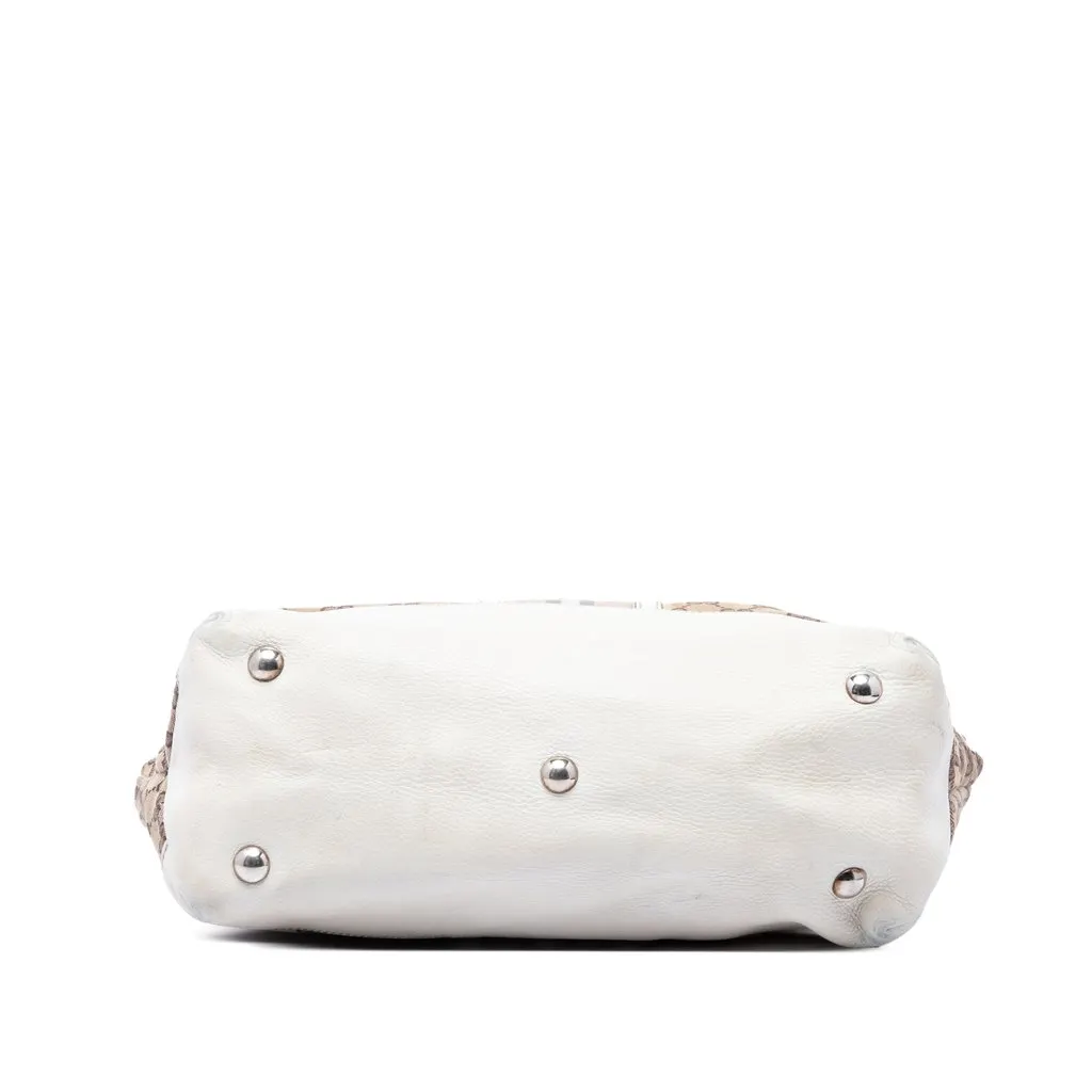 Gucci Small GG Canvas Web Libeccio Sunset Tote Beige Canvas Good - Inside View