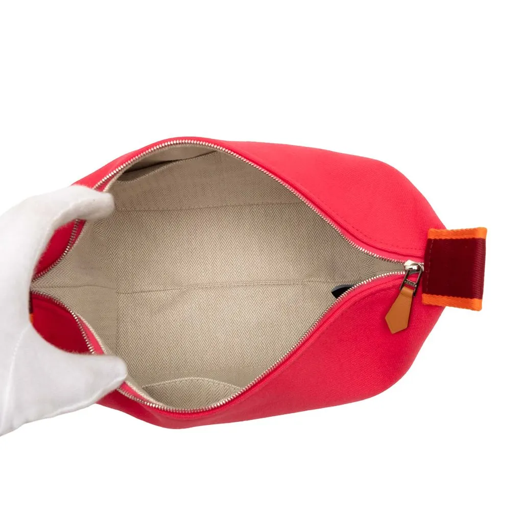 Hermès Small Toile Bride A Brac Case Pink Very good - Model View
