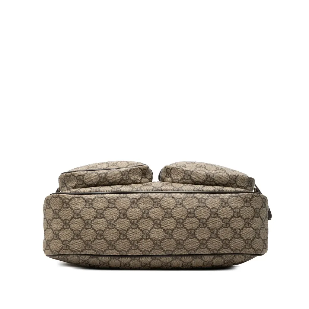 Gucci GG Supreme Double Pocket Crossbody Beige Canvas Very good - Inside View