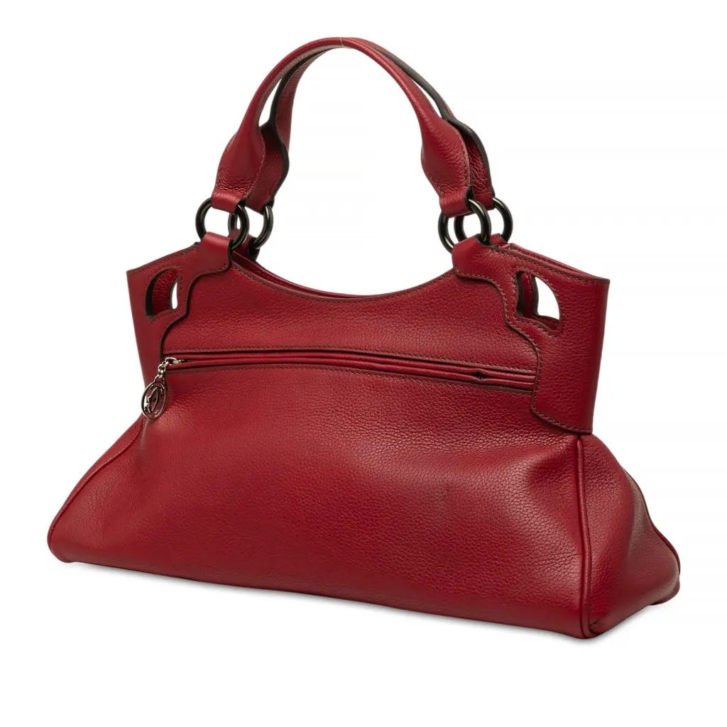 Cartier Small Leather Marcello de Cartier Satchel Red Leather Good - Back View