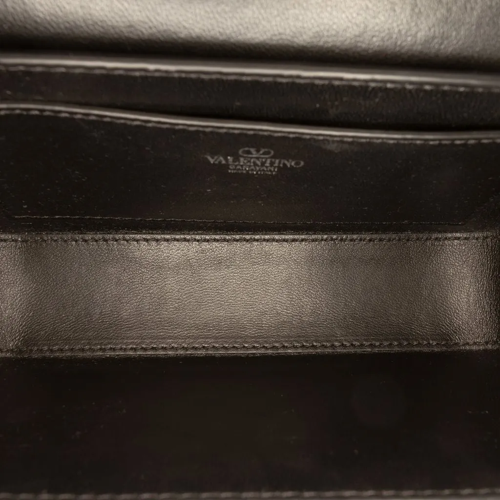 Valentino Small Mirror Calfskin Rockstud23 Shoulder Bag Silver Leather Very good - Model View