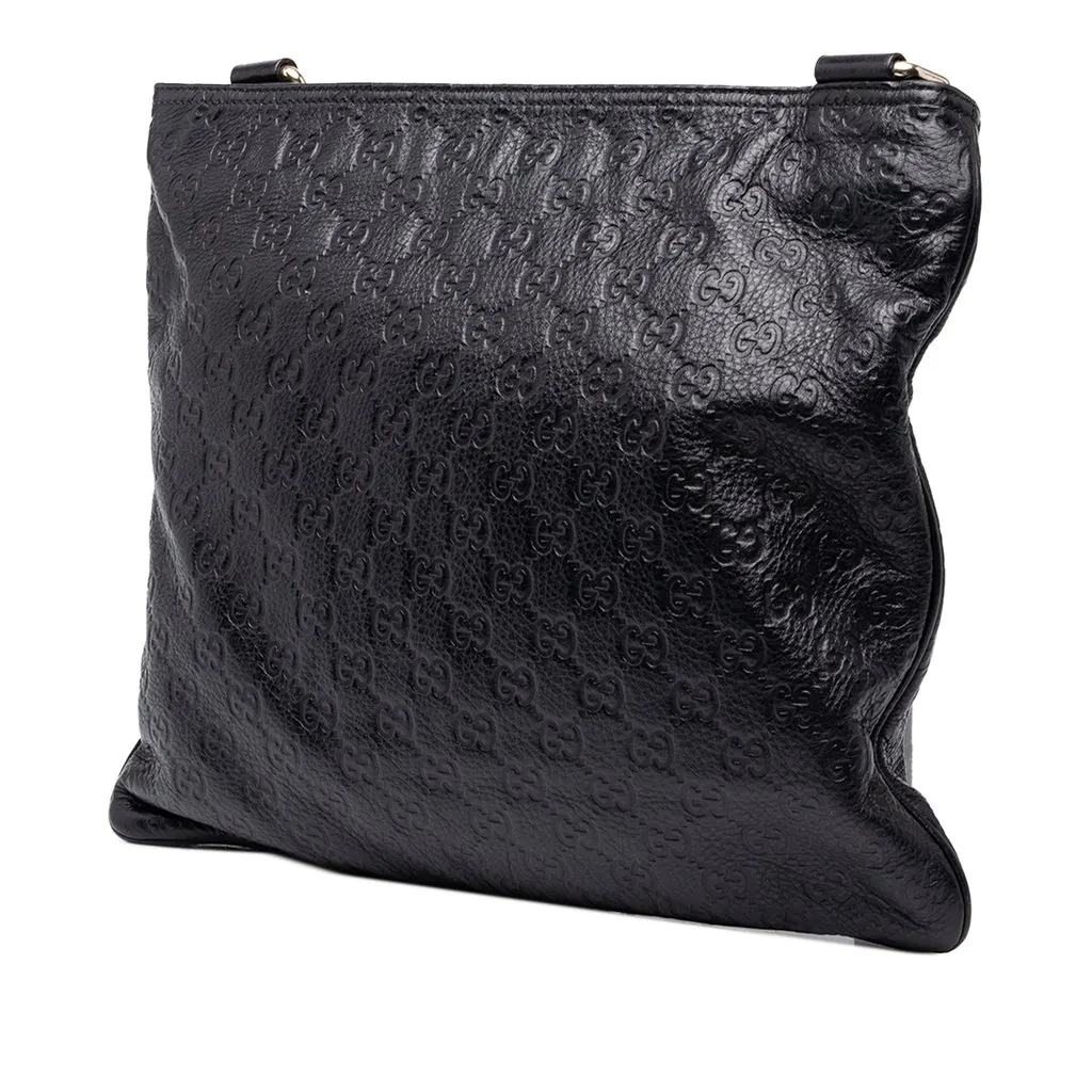 Gucci Guccissima Crossbody Black Leather Good - Back View