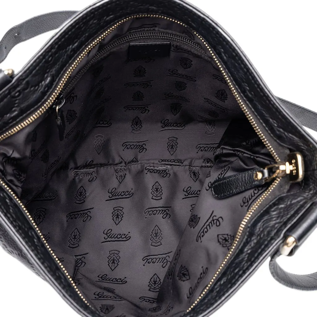 Gucci Guccissima Crossbody Black Leather Good - Model View
