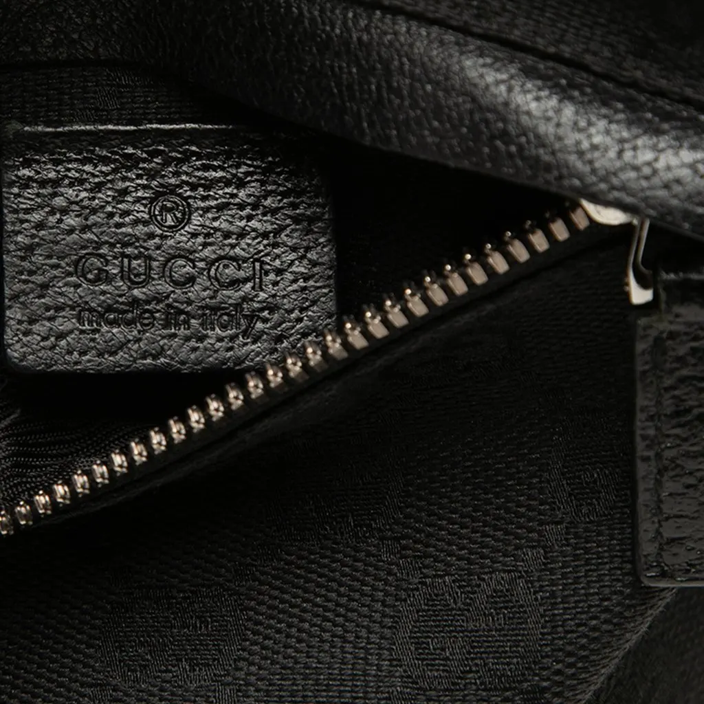 Gucci GG Canvas Double Pocket Belt Bag Black Canvas Good - Box View