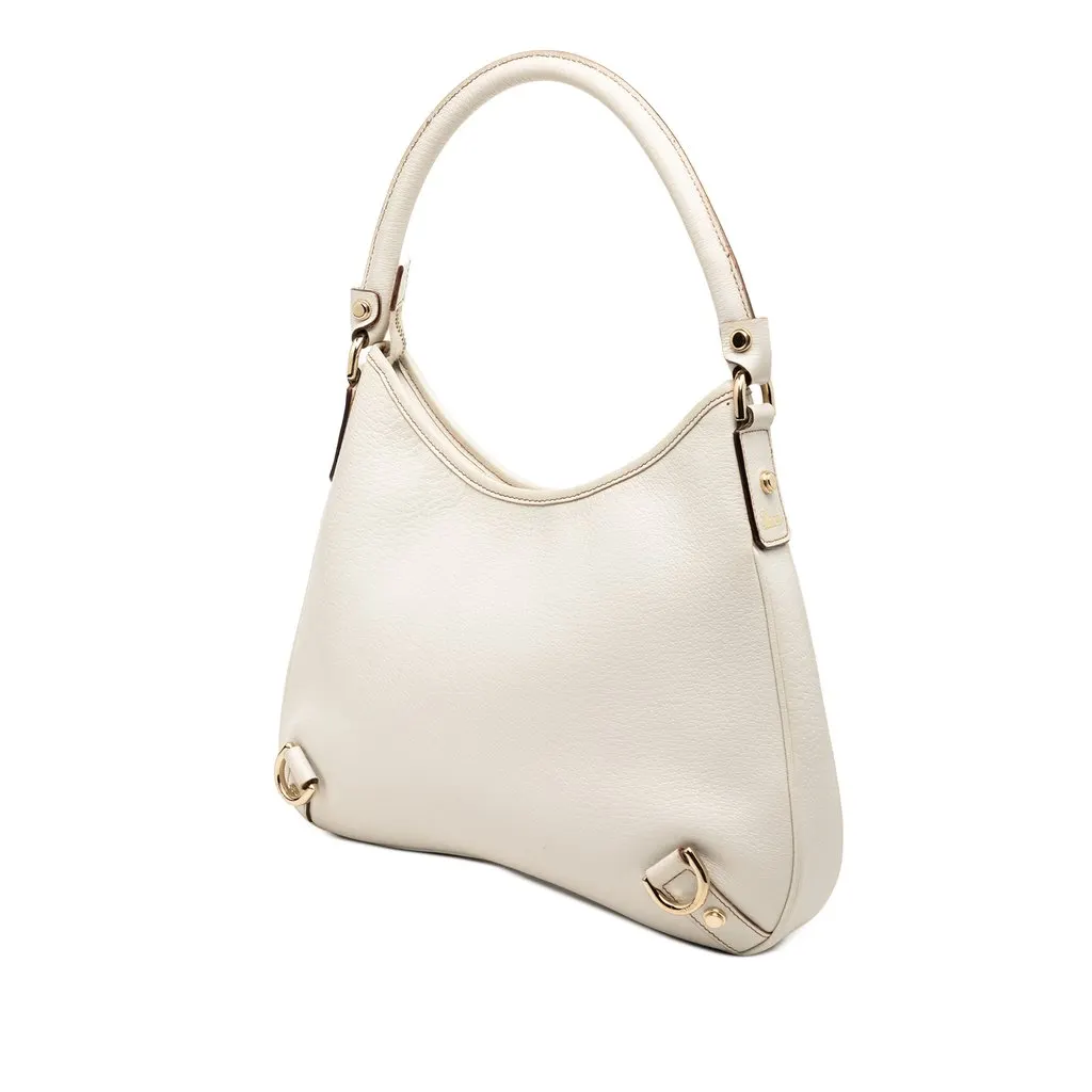 Gucci Calfskin Abbey D Ring Shoulder Bag White Leather Very good - Back View