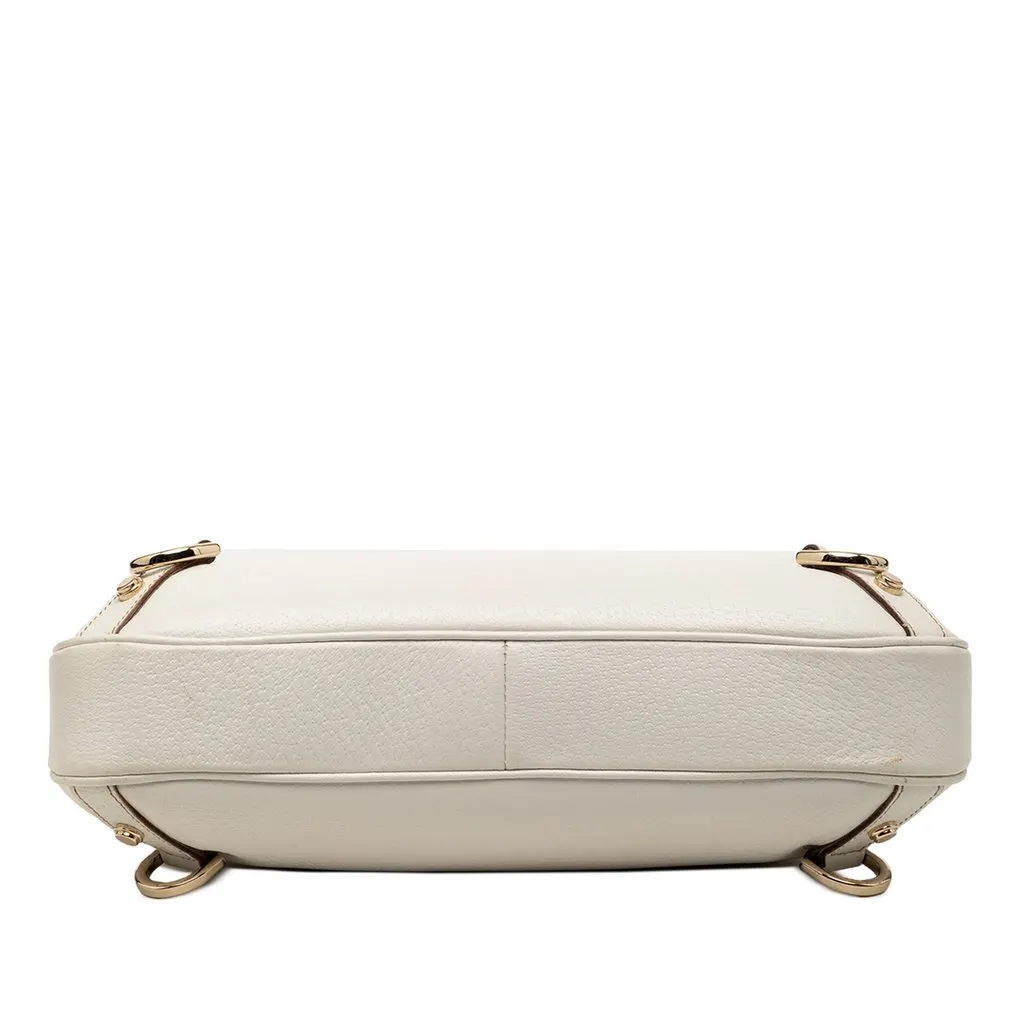 Gucci Calfskin Abbey D Ring Shoulder Bag White Leather Very good - Inside View