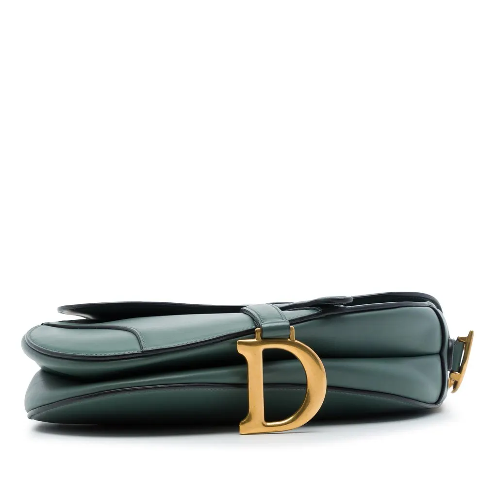 Dior Smooth Calfskin Saddle Bag Green Leather Very good - Inside View