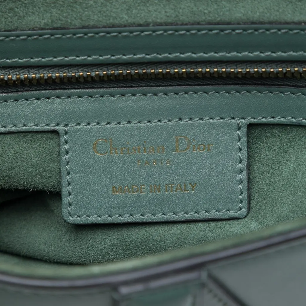 Dior Smooth Calfskin Saddle Bag Green Leather Very good - Box View