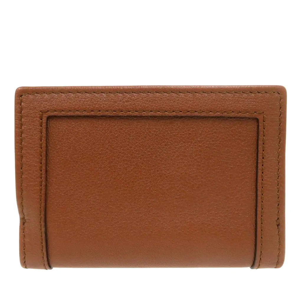Gucci Grained Calfskin Diana Bamboo Compact Wallet Brown Leather Very good - Back View