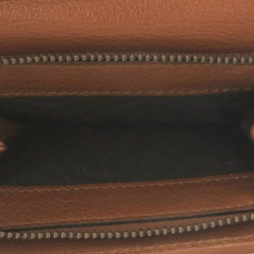 Gucci Grained Calfskin Diana Bamboo Compact Wallet Brown Leather Very good - Model View