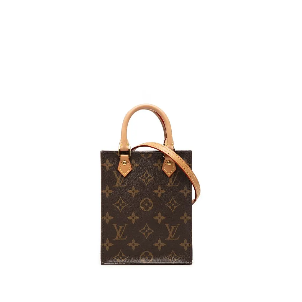 Louis Vuitton Monogram Petit Sac Plat Brown Very good - Front View