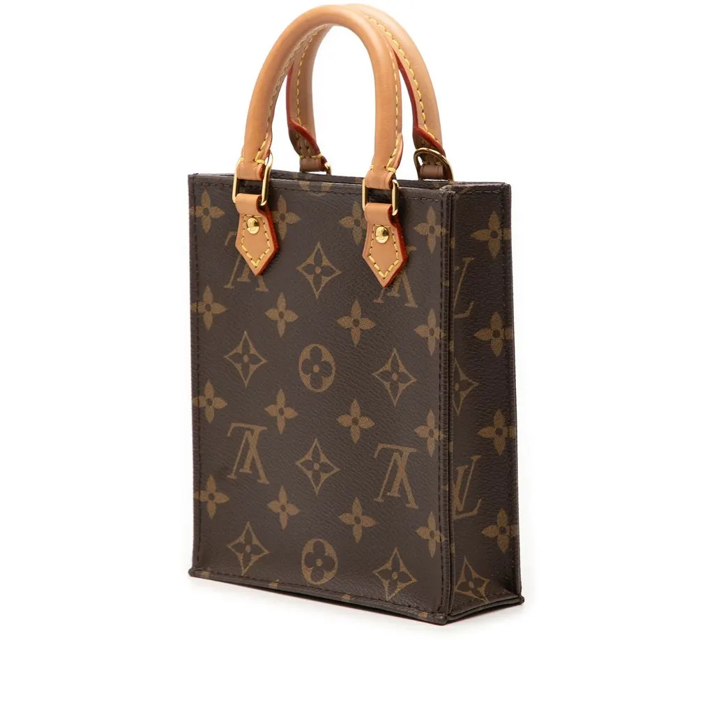 Louis Vuitton Monogram Petit Sac Plat Brown Very good - Back View