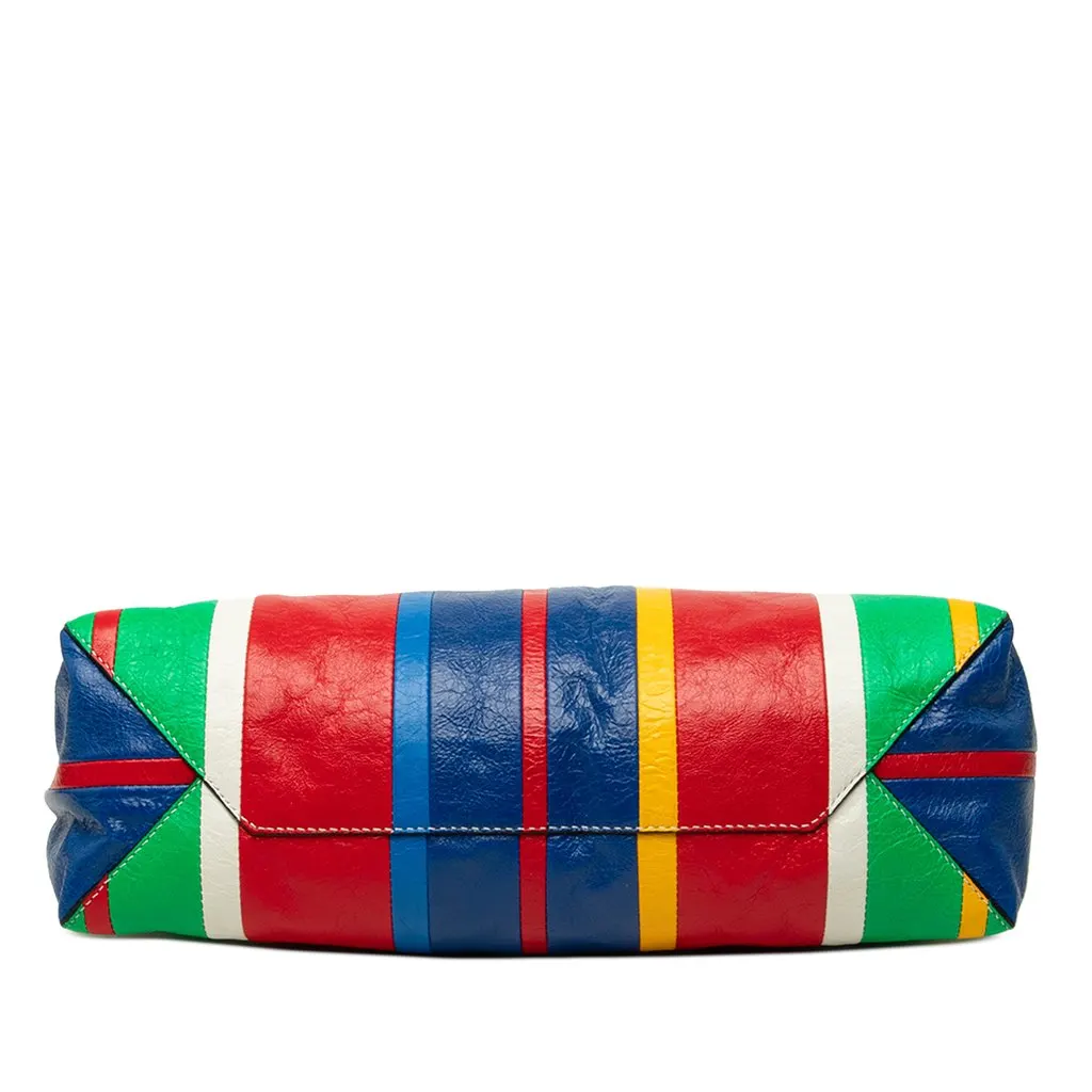 Balenciaga Large Lambskin Striped Barbes Z Pouch Red Leather Very good - Inside View