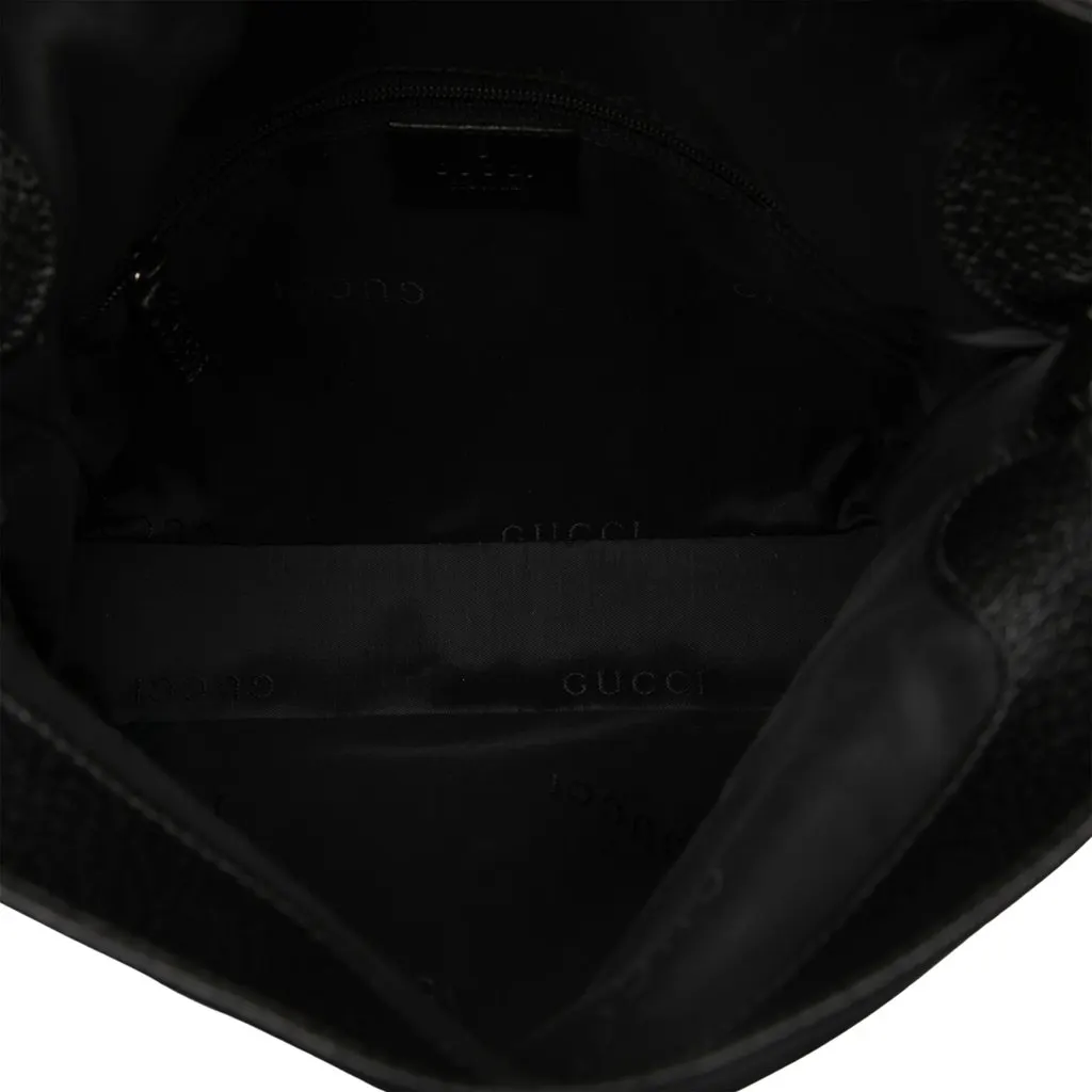 Gucci Canvas Jackie Shoulder Bag Black Canvas Good - Model View