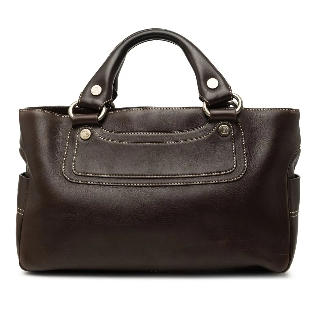 Celine Leather Boogie Handbag Brown Leather Very good - Front View