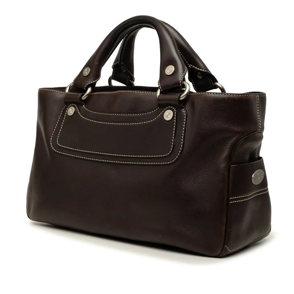 Celine Leather Boogie Handbag Brown Leather Very good - Back View