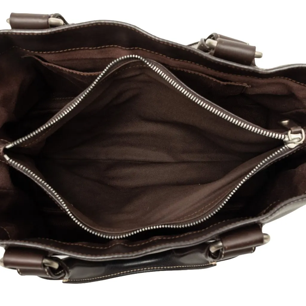Celine Leather Boogie Handbag Brown Leather Very good - Model View