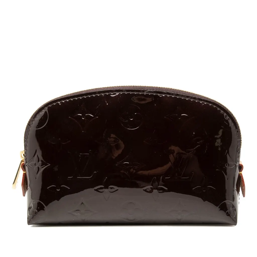 Louis Vuitton Monogram Vernis Cosmetic Pouch Purple Leather Very good - Front View
