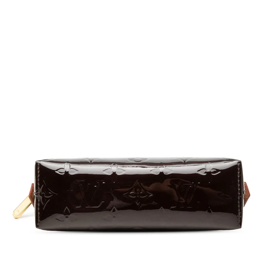 Louis Vuitton Monogram Vernis Cosmetic Pouch Purple Leather Very good - Inside View