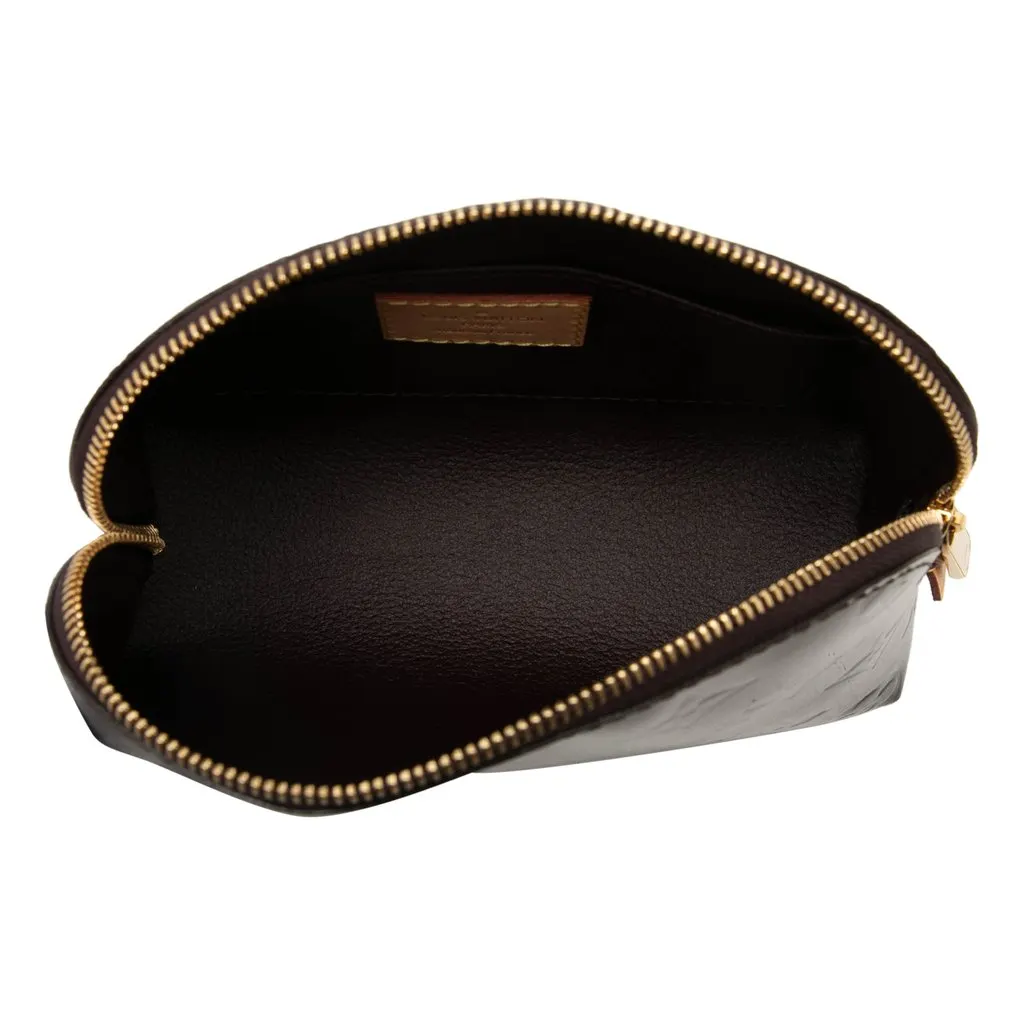 Louis Vuitton Monogram Vernis Cosmetic Pouch Purple Leather Very good - Model View