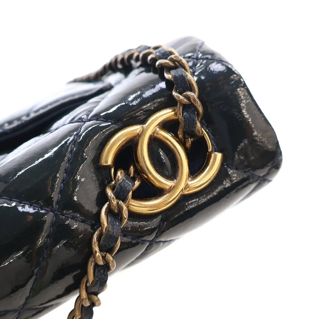 Chanel Paris Salzburg Medium Patent and Goatskin CC Eyelet F
