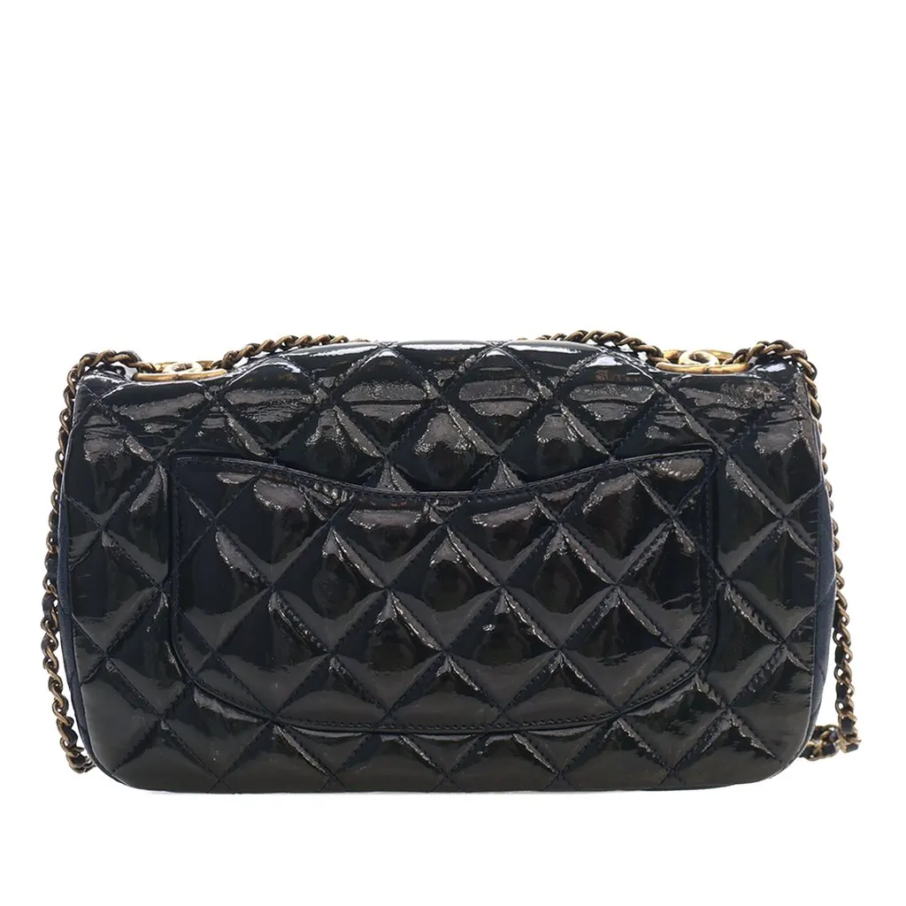 Chanel Paris Salzburg Medium Patent and Goatskin CC Eyelet F