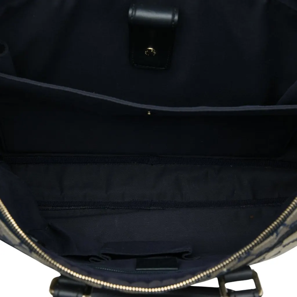 Gucci GG Canvas Web Briefcase Beige Canvas Good - Model View