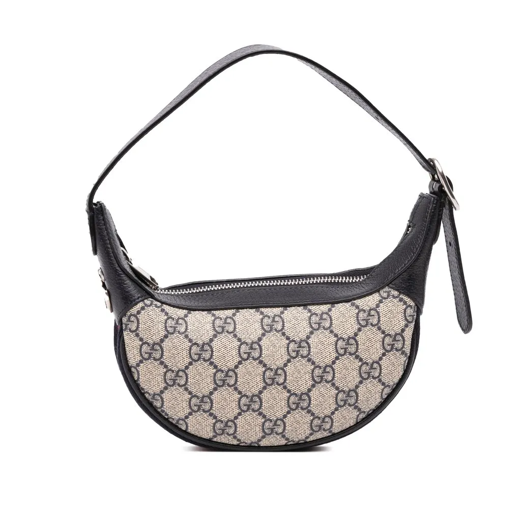Gucci Mini GG Supreme Web Ophidia Shoulder Bag Beige Canvas Very good - Front View