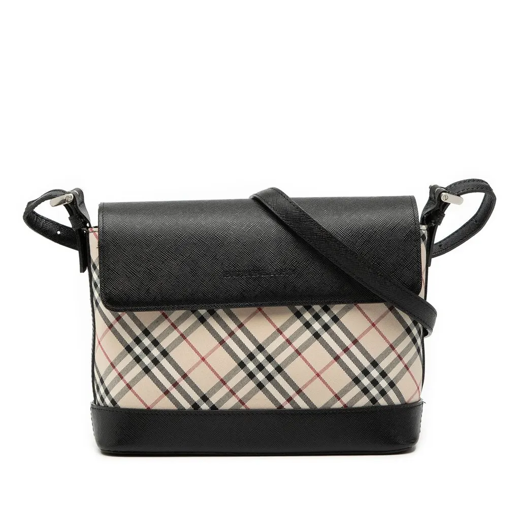 Burberry Nova Check Canvas Crossbody Beige Very good - Front View