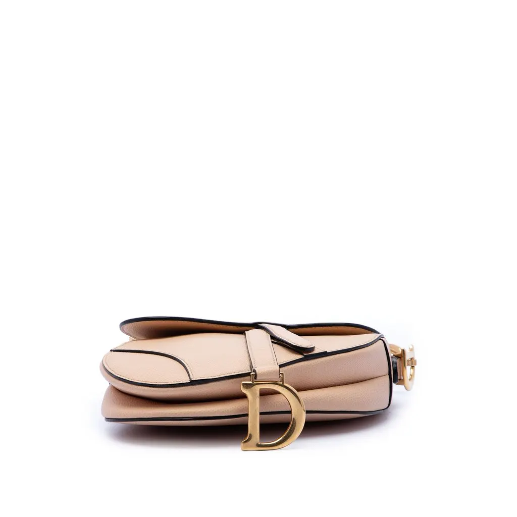 Dior Mini Grained Calfskin Saddle Bag Beige Leather Very good - Inside View