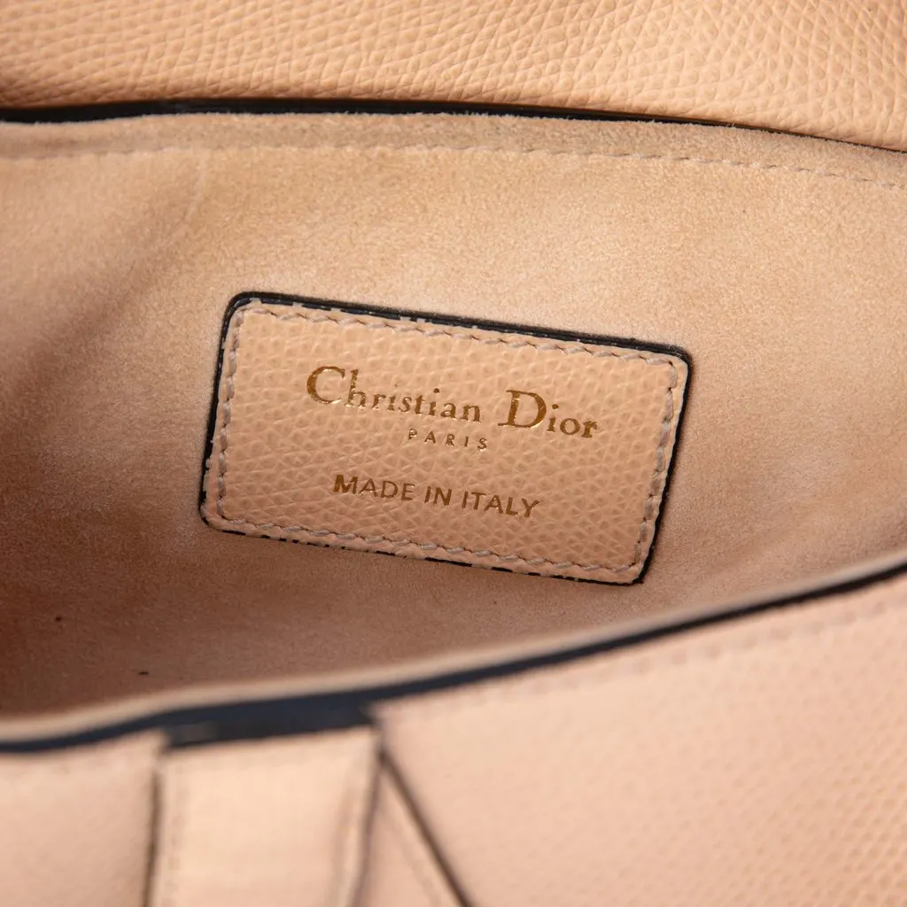 Dior Mini Grained Calfskin Saddle Bag Beige Leather Very good - Box View